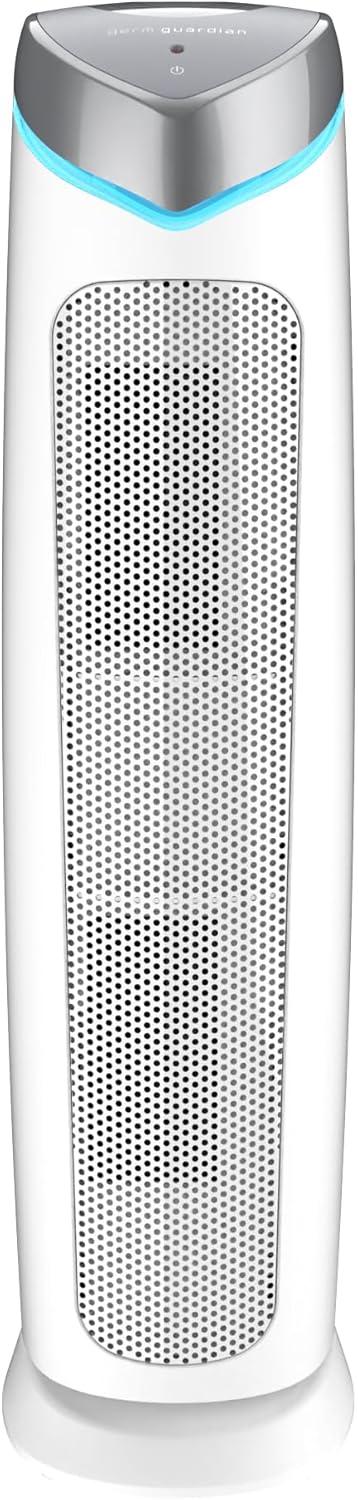 image:imageGermGuardian 5In1 HEPA Air Purifier for Home Large Rooms Up To 915 Sq Ft with HEPA Pet Air Filter UVC Light amp Odor Reduction AC5250PT 28 Tower GrayAC5250WPT