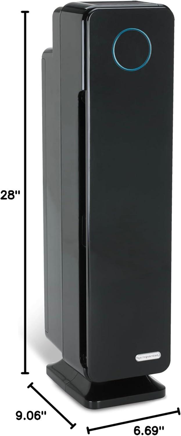 image:imageGermGuardian Air Purifier for Home with HEPA Pure Filter for Wildfire Smoke Pet Dander Pollen Odors Large Rooms Up To 870 Sq Ft Removes 9997 Pollutants UVC Light 28 AC5350B BlackBlack