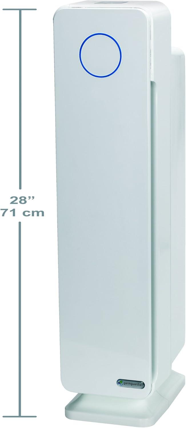 image:imageGermGuardian Air Purifier for Home with HEPA Pure Filter for Wildfire Smoke Pet Dander Pollen Odors Large Rooms Up To 870 Sq Ft Removes 9997 Pollutants UVC Light 28 AC5350B BlackWhite