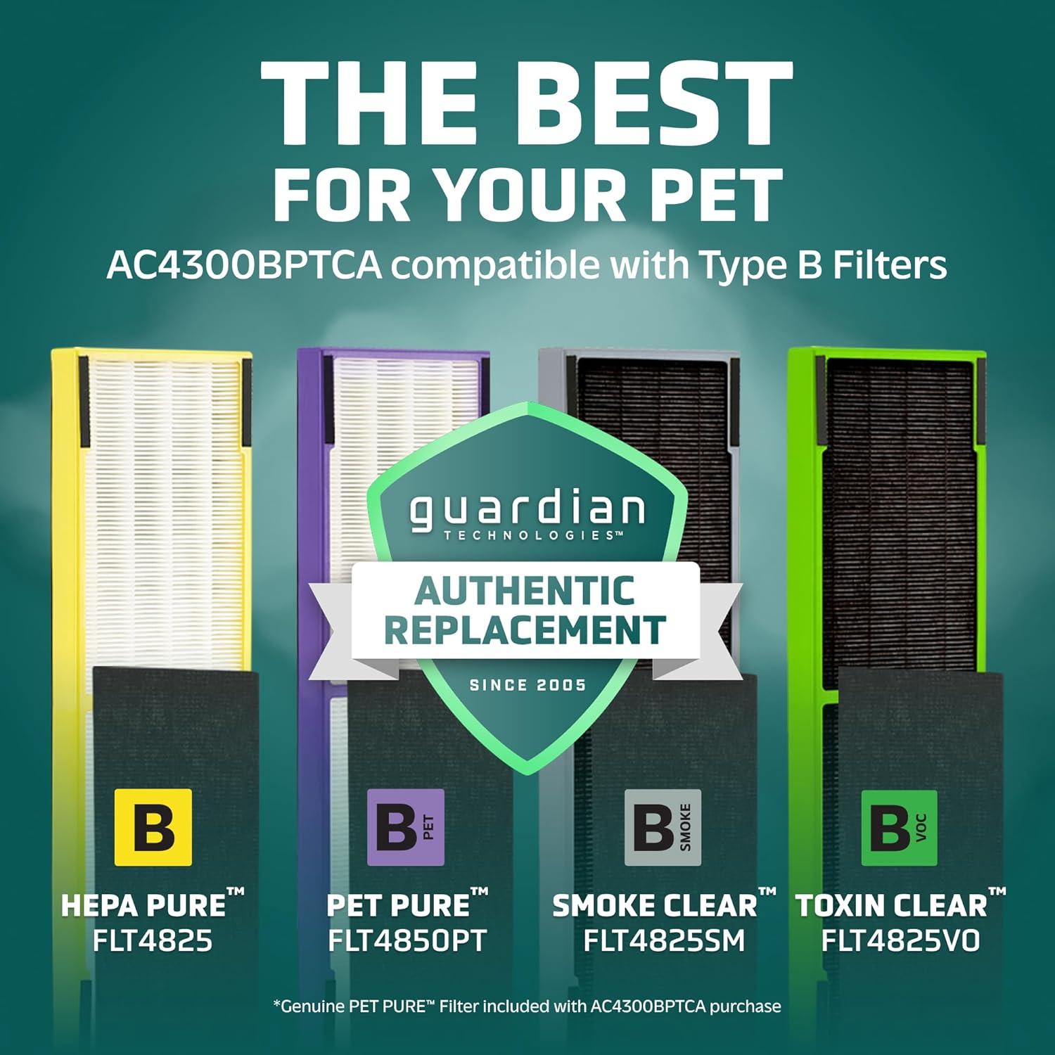 image:imageGermGuardian Air Purifier for Home with HEPA Pure Filter for Wildfire Smoke Pet Dander Pollen Odors Large Rooms Up To 870 Sq Ft Removes 9997 Pollutants UVC Light 28 AC5350B BlackBlack