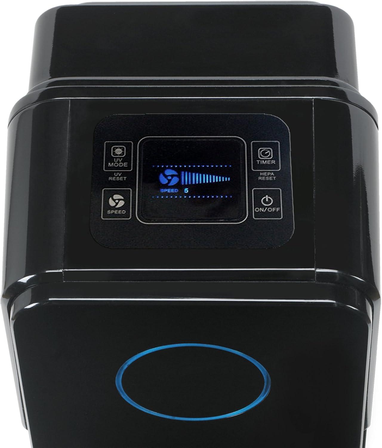 image:imageGermGuardian Air Purifier for Home with HEPA Pure Filter for Wildfire Smoke Pet Dander Pollen Odors Large Rooms Up To 870 Sq Ft Removes 9997 Pollutants UVC Light 28 AC5350B BlackBlack