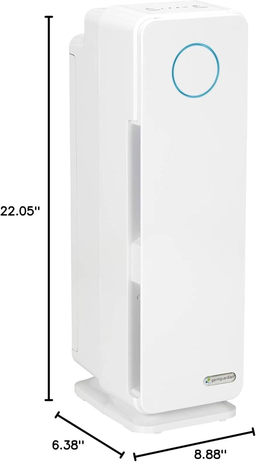 image:imageGermGuardian Air Purifier for Home with HEPA Pure Filter for Wildfire Smoke Pet Dander Pollen Odors Large Rooms Up To 870 Sq Ft Removes 9997 Pollutants UVC Light 28 AC5350B BlackWhite