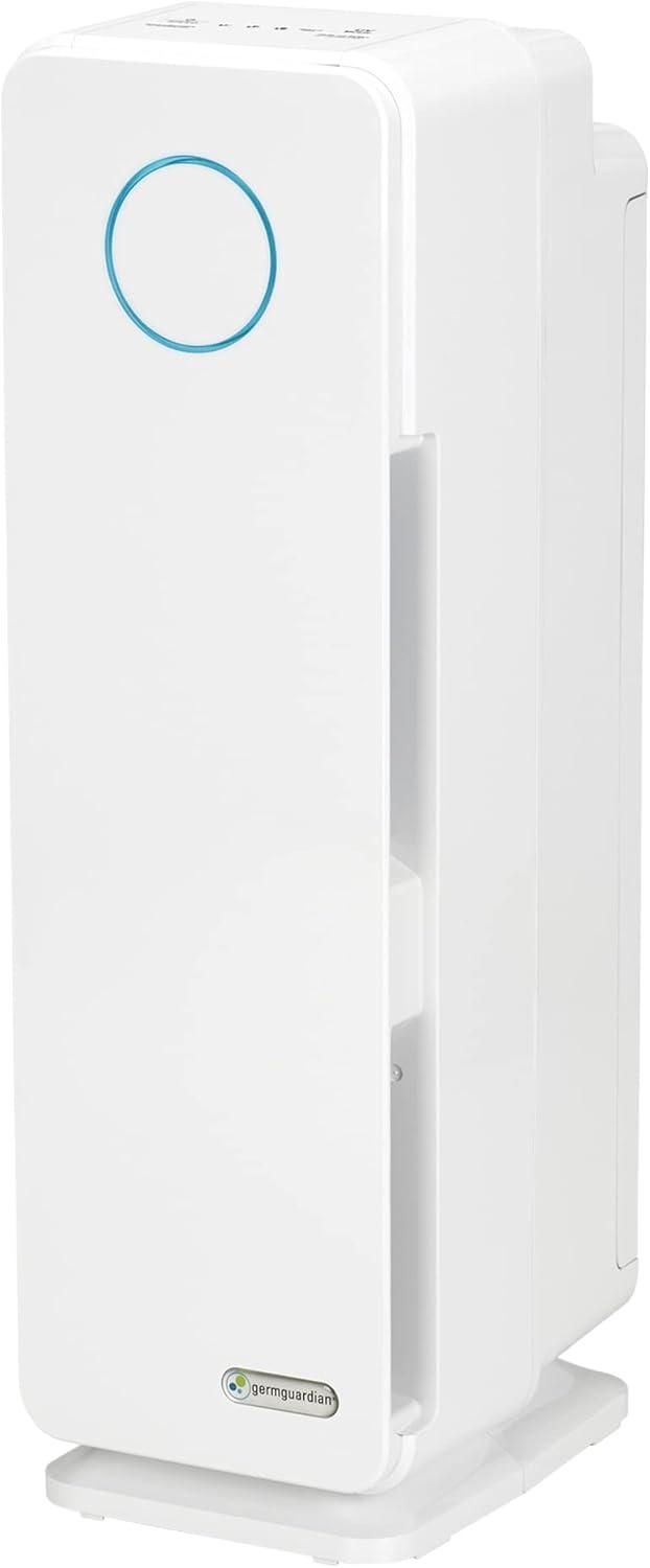 image:imageGermGuardian Air Purifier for Home with HEPA Pure Filter for Wildfire Smoke Pet Dander Pollen Odors Large Rooms Up To 870 Sq Ft Removes 9997 Pollutants UVC Light 28 AC5350B BlackWhite