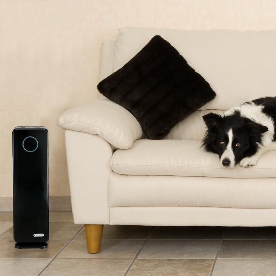 image:imageGermGuardian Air Purifier for Home with HEPA Pure Filter for Wildfire Smoke Pet Dander Pollen Odors Large Rooms Up To 870 Sq Ft Removes 9997 Pollutants UVC Light 28 AC5350B BlackBlack