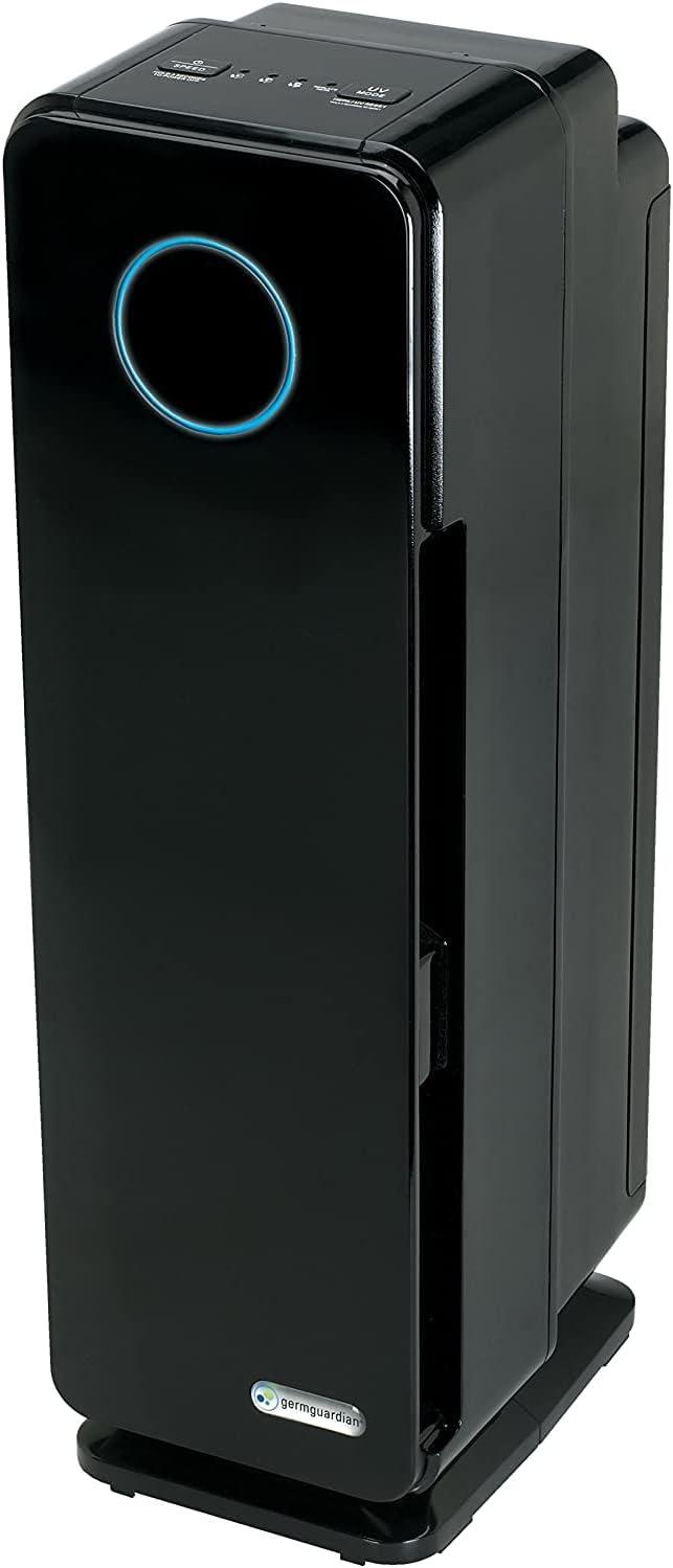 image:imageGermGuardian Air Purifier for Home with HEPA Pure Filter for Wildfire Smoke Pet Dander Pollen Odors Large Rooms Up To 870 Sq Ft Removes 9997 Pollutants UVC Light 28 AC5350B BlackBlack