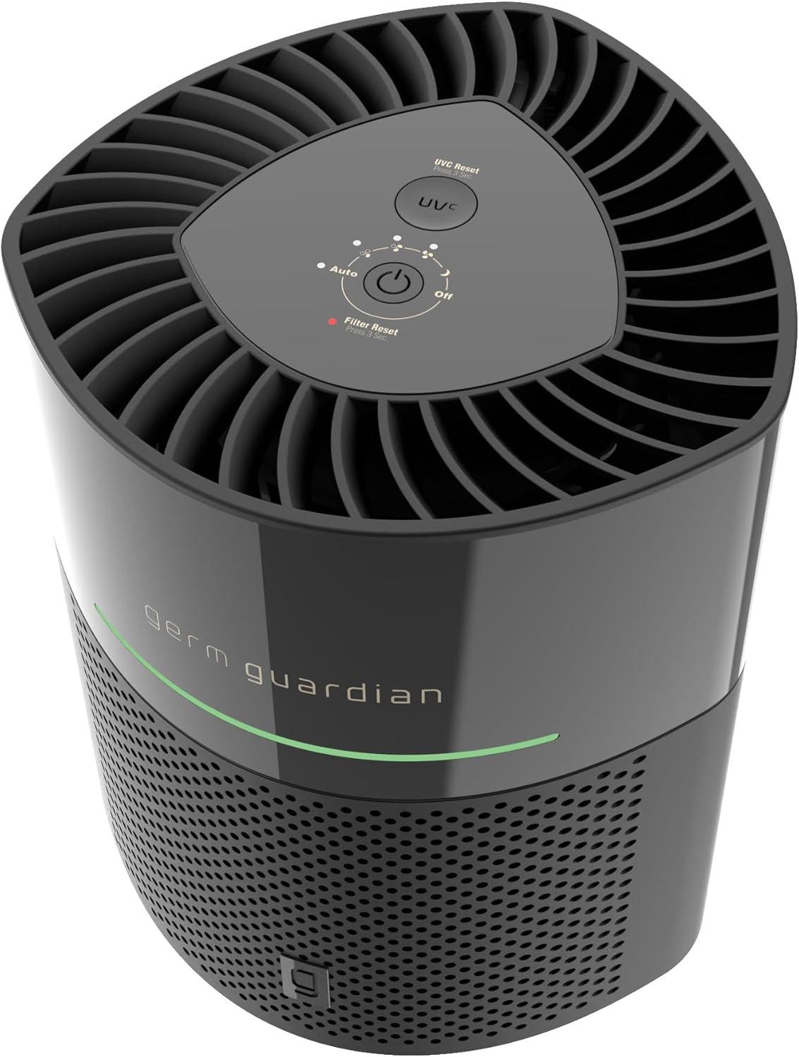 image:imageGermGuardian Airsafe HEPA Air Purifier for Home Large Rooms Up To 1043 Sq Ft with HEPA Air Filter UVC Light amp Air Quality Sensor AC3000B BlackAirsafe Intelligent Air Purifier with UVC light Black