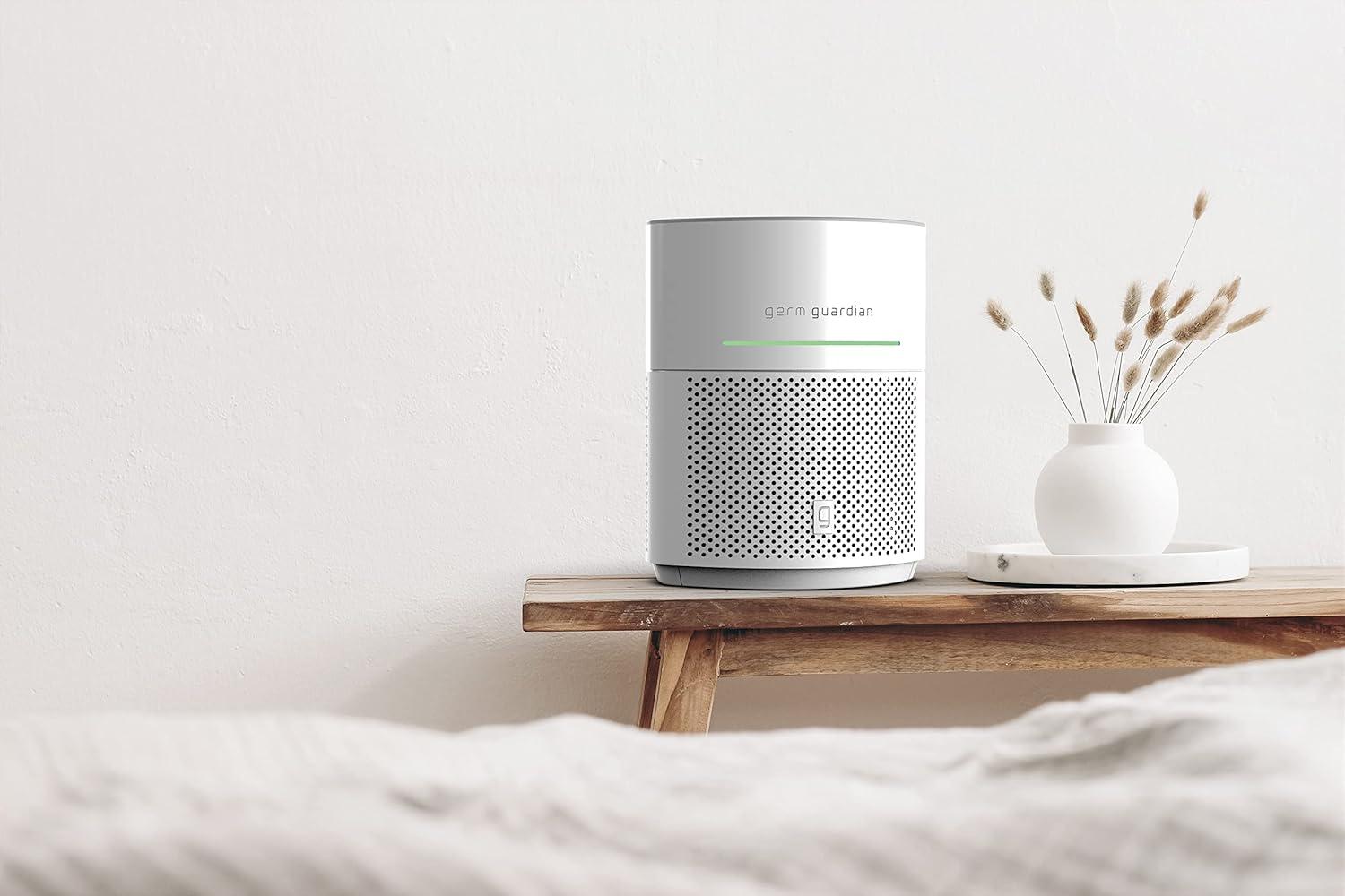 image:imageGermGuardian Airsafe HEPA Air Purifier for Home Large Rooms Up To 1043 Sq Ft with HEPA Air Filter UVC Light amp Air Quality Sensor AC3000B BlackAirsafe Intelligent Air Purifier with UVC light White