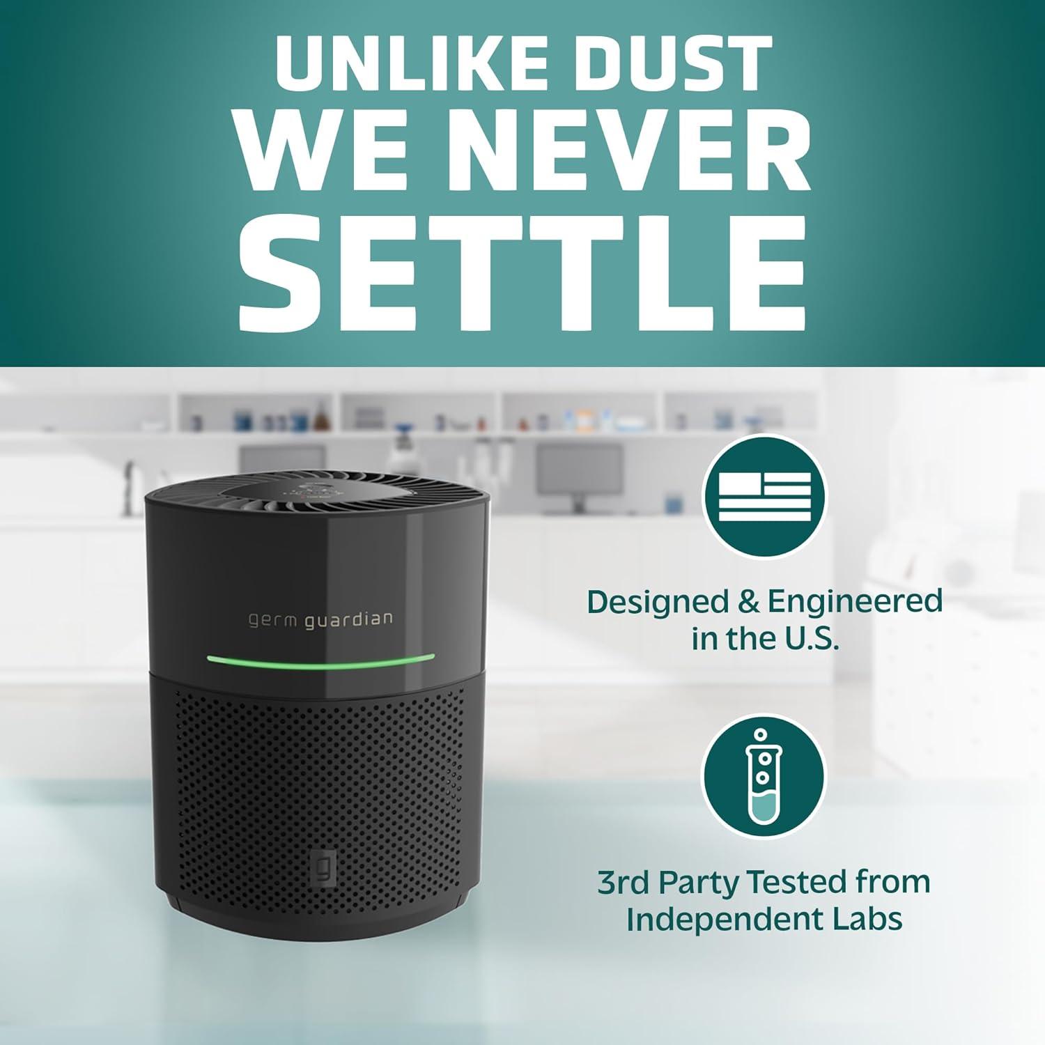 image:imageGermGuardian Airsafe HEPA Air Purifier for Home Large Rooms Up To 1043 Sq Ft with HEPA Air Filter UVC Light amp Air Quality Sensor AC3000B BlackAirsafe Intelligent Air Purifier with UVC light Black