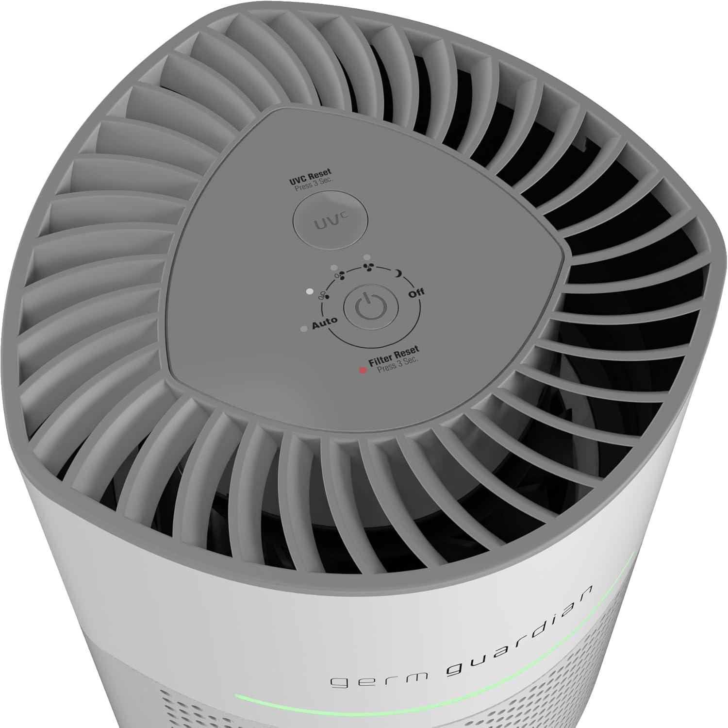 image:imageGermGuardian Airsafe HEPA Air Purifier for Home Large Rooms Up To 1043 Sq Ft with HEPA Air Filter UVC Light amp Air Quality Sensor AC3000B BlackAirsafe Intelligent Air Purifier with UVC light White