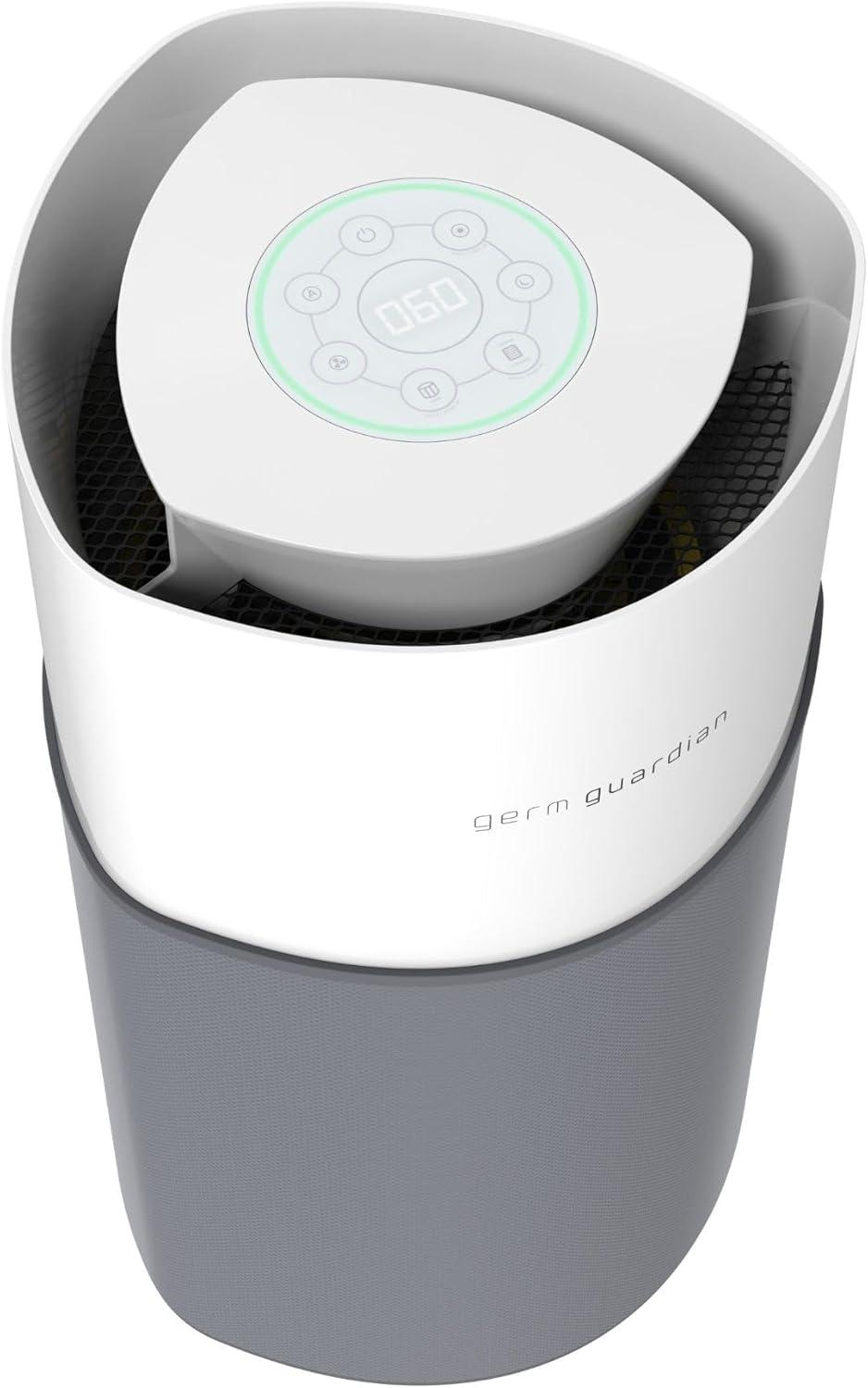 image:imageGermGuardian Airsafe XL Intelligent Air Purifier for Home Wildfire Smoke Pollen Odors with HEPA Pure Filter UVC Air Quality Indicator for Large Rooms 1680 sq ft 20 GrayWhite AC3200