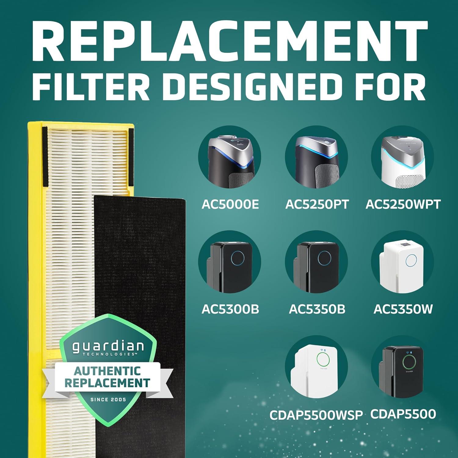 image:imageGermGuardian Filter C HEPA Pure Genuine Air Purifier Filter Removes 9997 of Pollutants Wildfire Smoke Odors for AC5250PT AC5000 AC5300 AC5350 AP2800 4Pack BlackYellow FLT50004PKHEPA Pure