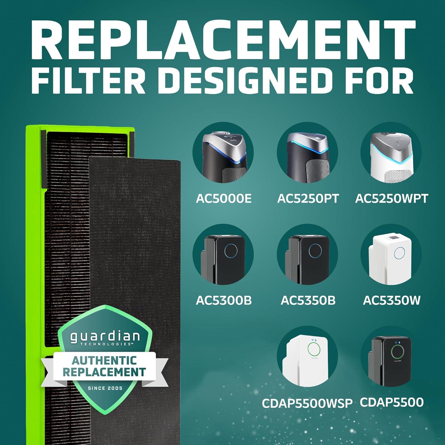 image:imageGermGuardian Filter C HEPA Pure Genuine Air Purifier Filter Removes 9997 of Pollutants Wildfire Smoke Odors for AC5250PT AC5000 AC5300 AC5350 AP2800 4Pack BlackYellow FLT50004PKHEPA Toxin