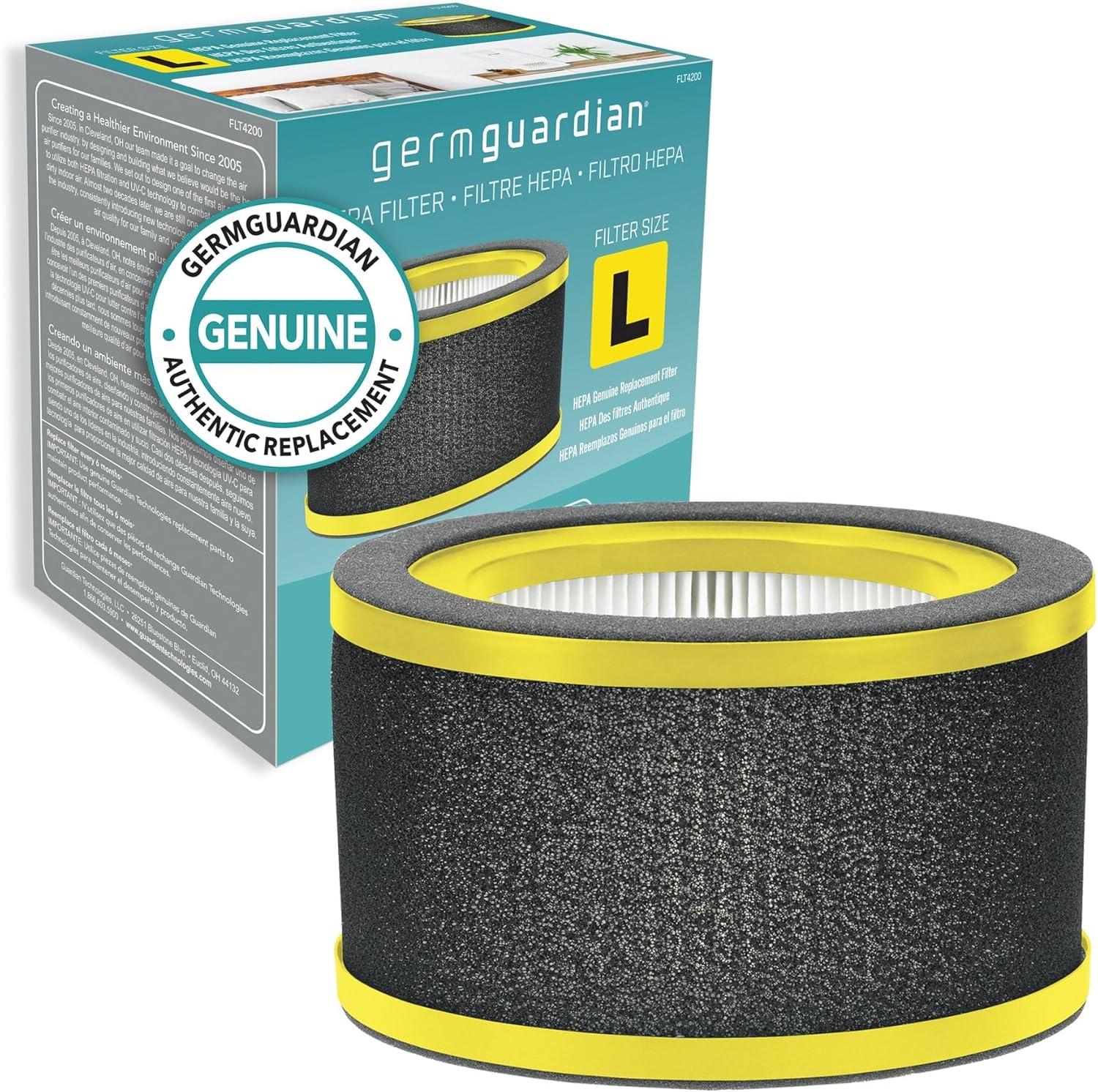 image:imageGermGuardian Filter L HEPA Pure Genuine Air Purifier Replacement Filter Removes 9997 of Pollutants for AC4200 Air Purifiers Black FLT42001 Count Pack of 1