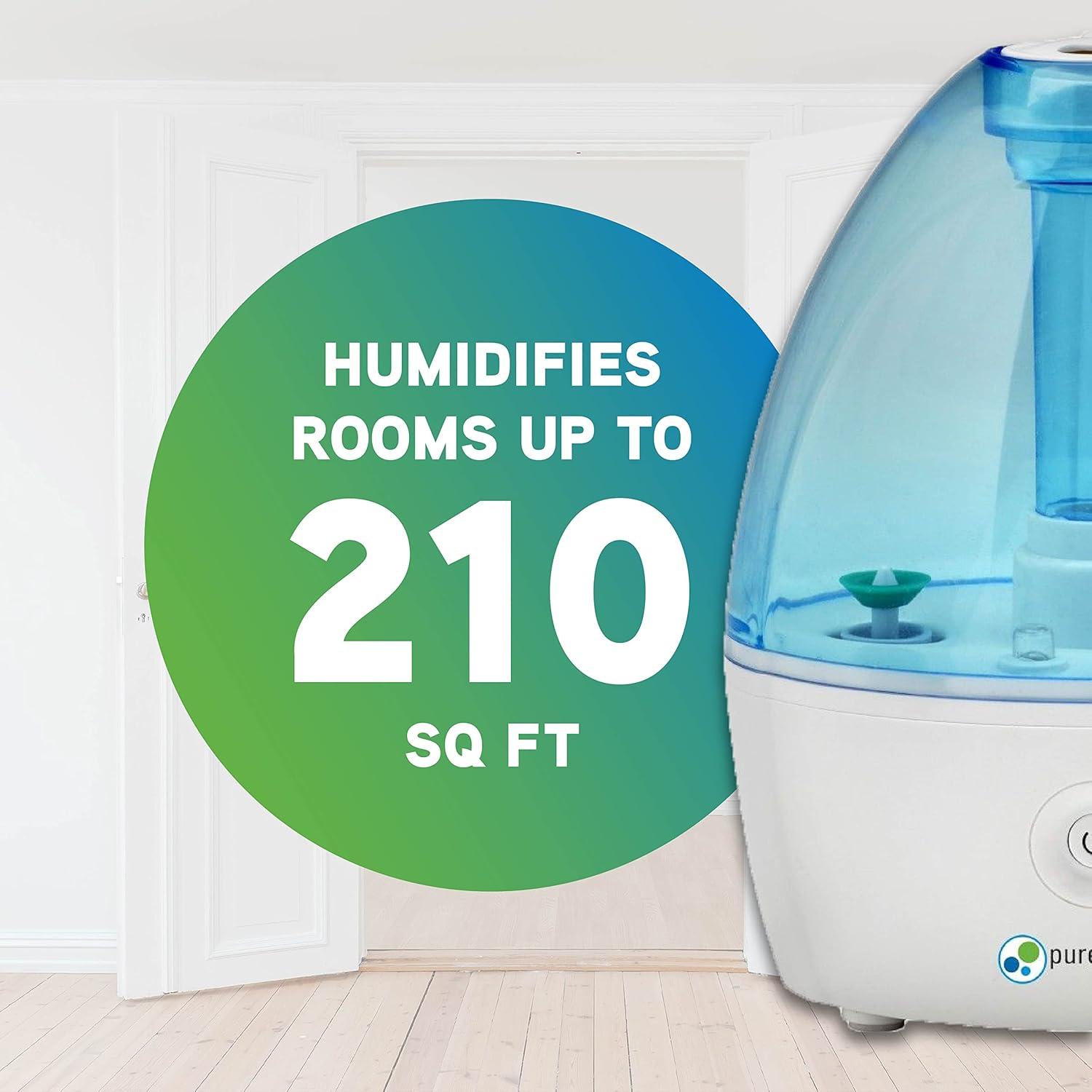 image:imagePure Guardian H910BL Ultrasonic Cool Mist Humidifier 14 Hrs Run Time 210 Sq Ft Coverage Small Rooms Quiet Filter Free1 Count Pack of 2