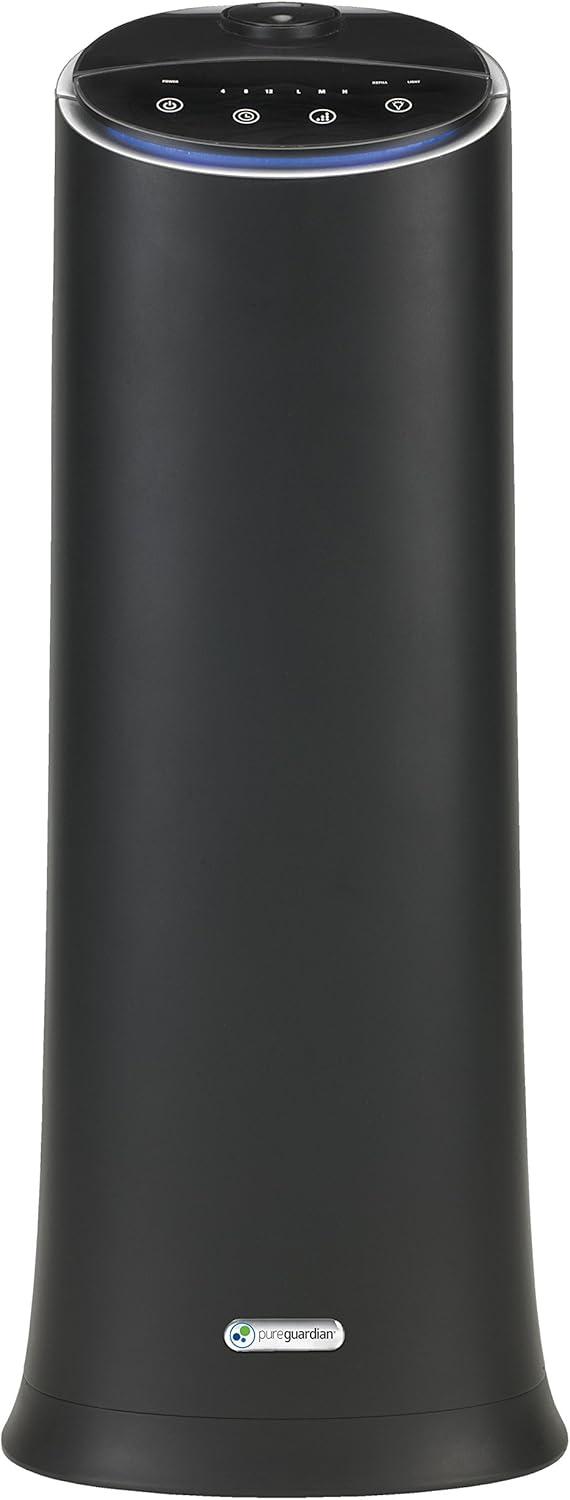 image:imagePure Guardian Ultrasonic Cool Mist Humidifier 100 Hour Run Time 15 Gallon Tank 440 Sq Ft Coverage Medium Rooms Quiet Filter Free Black H3200BARBlack