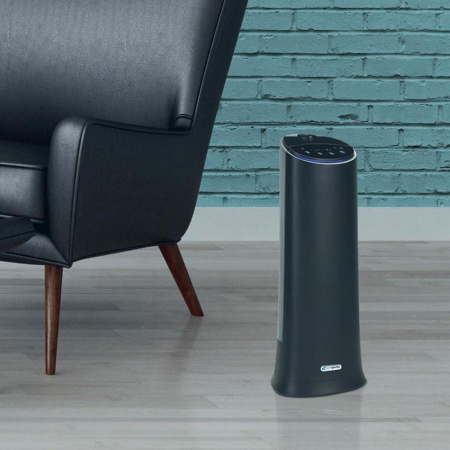 image:imagePure Guardian Ultrasonic Cool Mist Humidifier 100 Hour Run Time 15 Gallon Tank 440 Sq Ft Coverage Medium Rooms Quiet Filter Free Black H3200BARBlack