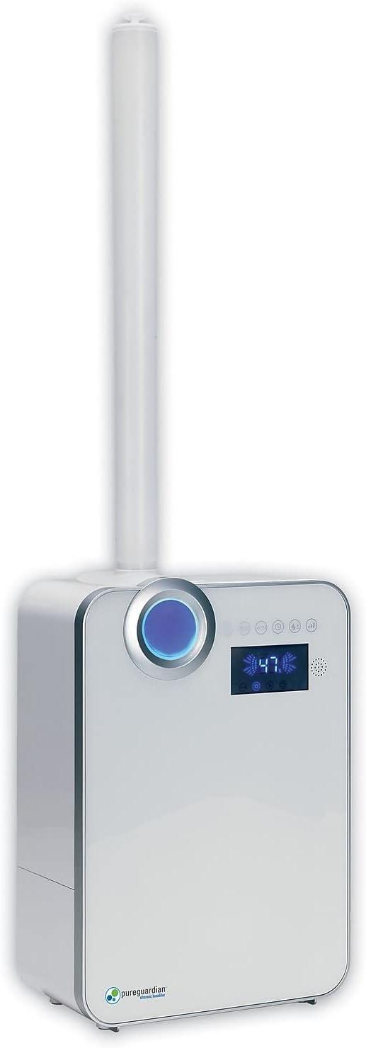 image:imagePureGuardian 10L Output per Day Ultrasonic Warm and Cool Mist Humidifier Large Room Home Office Easy Quiet Operation Digital Display Auto Humidistat Timer Auto ShutOff Pure Guardian H7550Crystal White