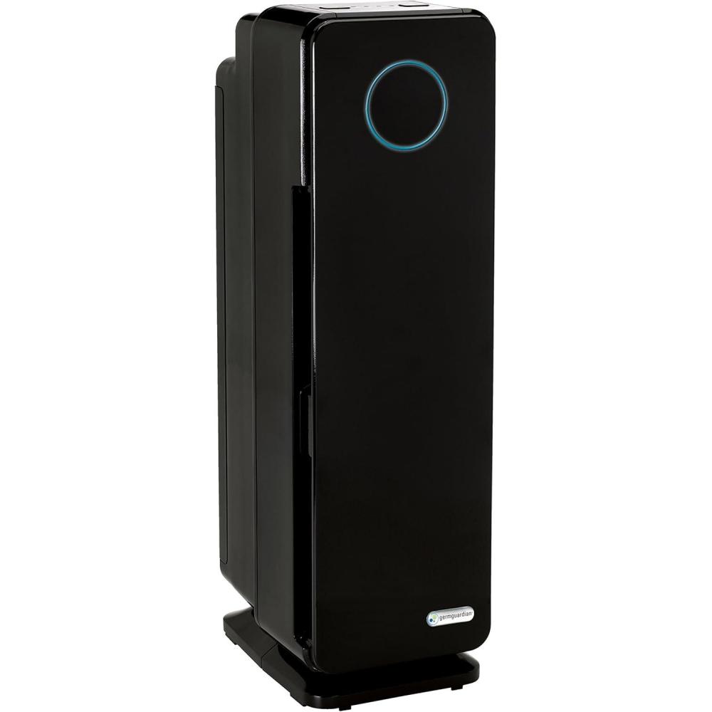 image:imageGermGuardian Air Purifier for Home with HEPA Pure Filter for Wildfire Smoke Pet Dander Pollen Odors Large Rooms Up To 870 Sq Ft Removes 9997 Pollutants UVC Light 28 AC5350B BlackBlack