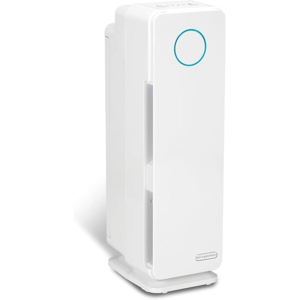 image:imageGermGuardian Air Purifier for Home with HEPA Pure Filter for Wildfire Smoke Pet Dander Pollen Odors Large Rooms Up To 870 Sq Ft Removes 9997 Pollutants UVC Light 28 AC5350B BlackWhite