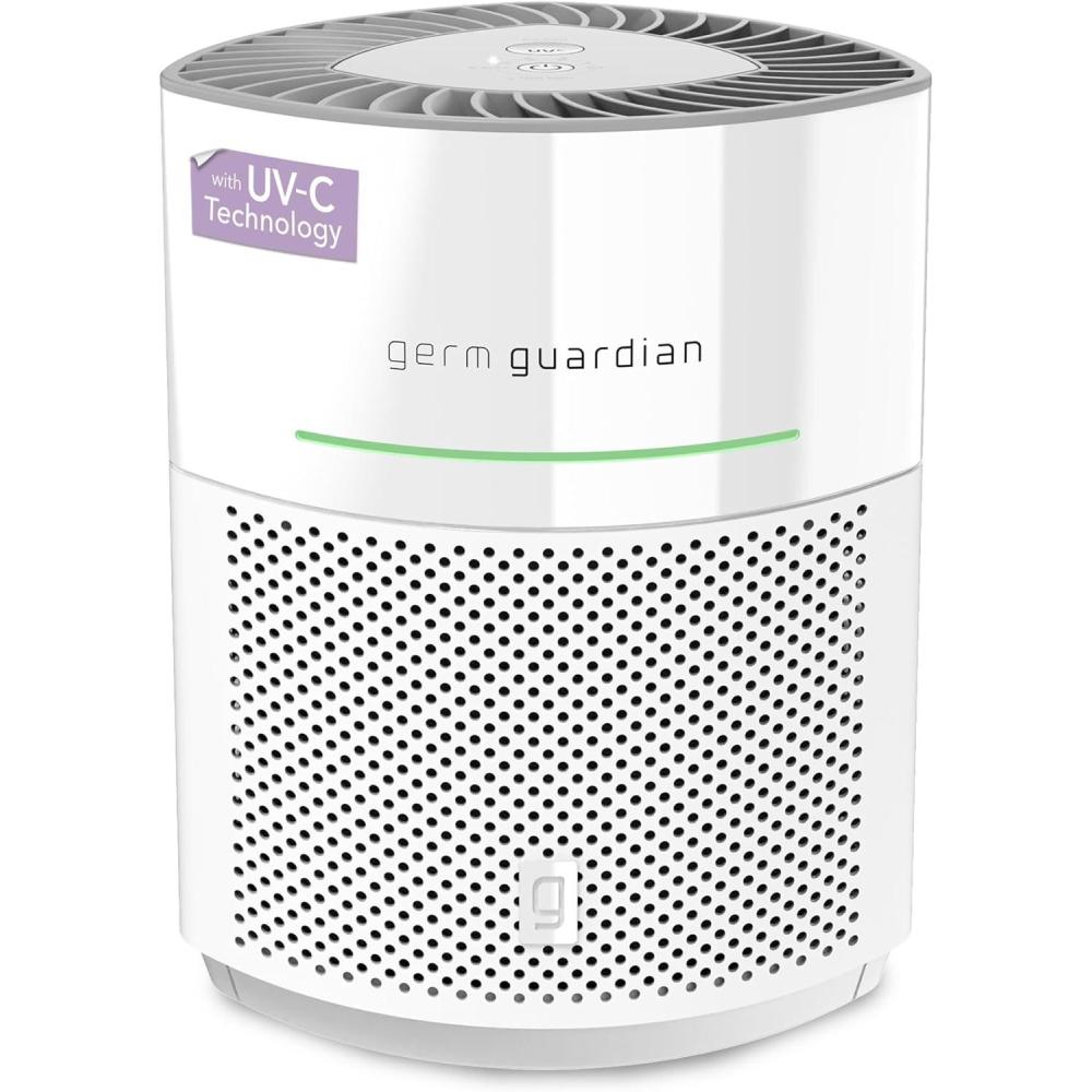 image:imageGermGuardian Airsafe HEPA Air Purifier for Home Large Rooms Up To 1043 Sq Ft with HEPA Air Filter UVC Light amp Air Quality Sensor AC3000B BlackAirsafe Intelligent Air Purifier with UVC light White