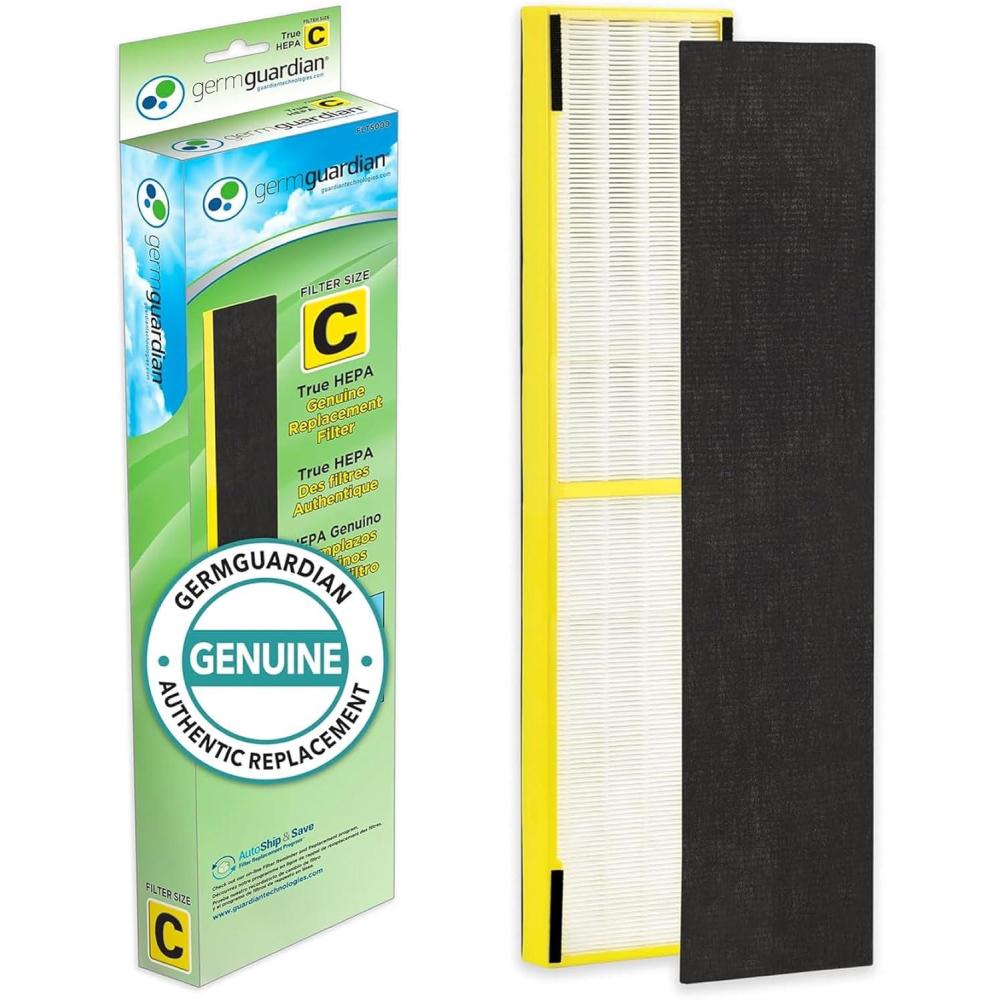 image:imageGermGuardian Filter C HEPA Pure Genuine Air Purifier Filter Removes 9997 of Pollutants Wildfire Smoke Odors for AC5250PT AC5000 AC5300 AC5350 AP2800 4Pack BlackYellow FLT50004PKHEPA Pure