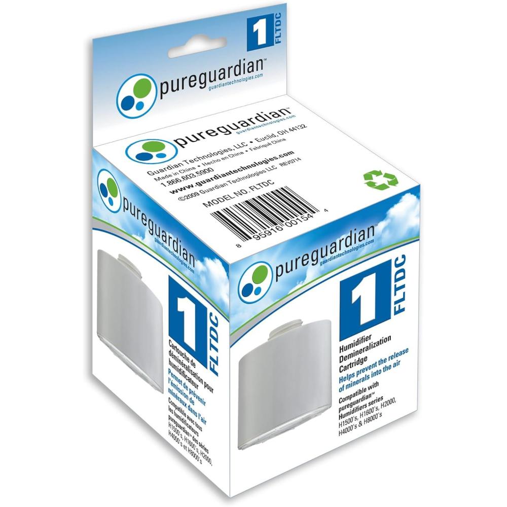 image:imagePureGuardian Humidifier Demineralization Filter Cartridge 1 Prevents Release of Minerals Lasts 1000 Hours White FLTDC1 Count Pack of 1