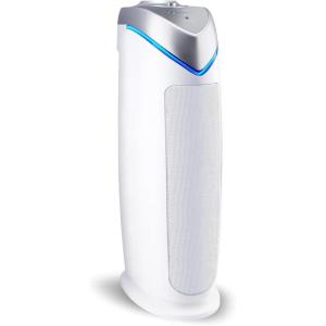 GermGuardian Air Purifier for Home, for Wildfire Smoke, Pets, Pollen, Odor, Mold Spores, Large Rooms Up to 743 Sq. Ft., with HEPA Pure Air Filter, UV-C Light, Air Quality Sensor, 22″, AC4880W, White(AC4825 white 1 pack)