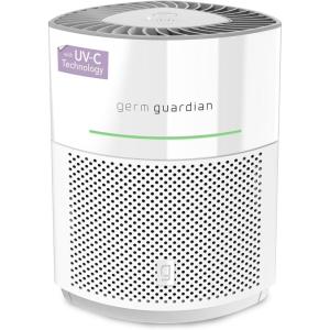 GermGuardian Airsafe+ HEPA Air Purifier for Home, Large Rooms Up To 1043 Sq. Ft. with HEPA Air Filter, UV-C Light & Air Quality Sensor, AC3000B, Black(Airsafe+ Intelligent Air Purifier with UV-C light – White)