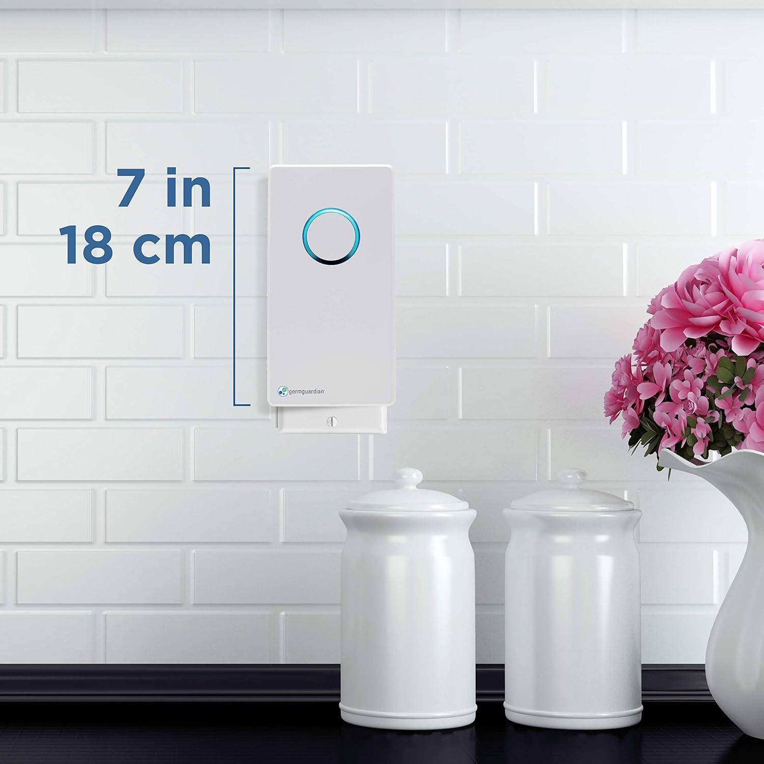 image:imageGerm Guardian GG1100B 7 Pluggable Small Air Purifier Small Room Wall Air Sanitizer Freshens Air UVC Light Kills Germs Reduces Odors From Pets Cooking Mold GermGuardian 1Yr Wty BlackWhite
