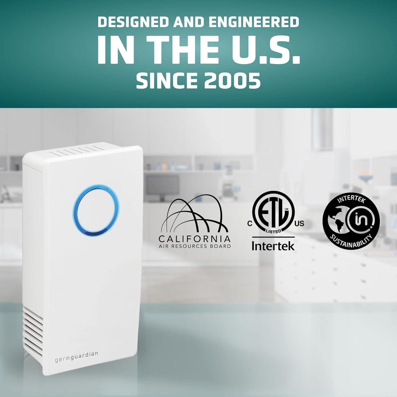 image:imageGerm Guardian GG1100B 7 Pluggable Small Air Purifier Small Room Wall Air Sanitizer Freshens Air UVC Light Kills Germs Reduces Odors From Pets Cooking Mold GermGuardian 1Yr Wty BlackWhite