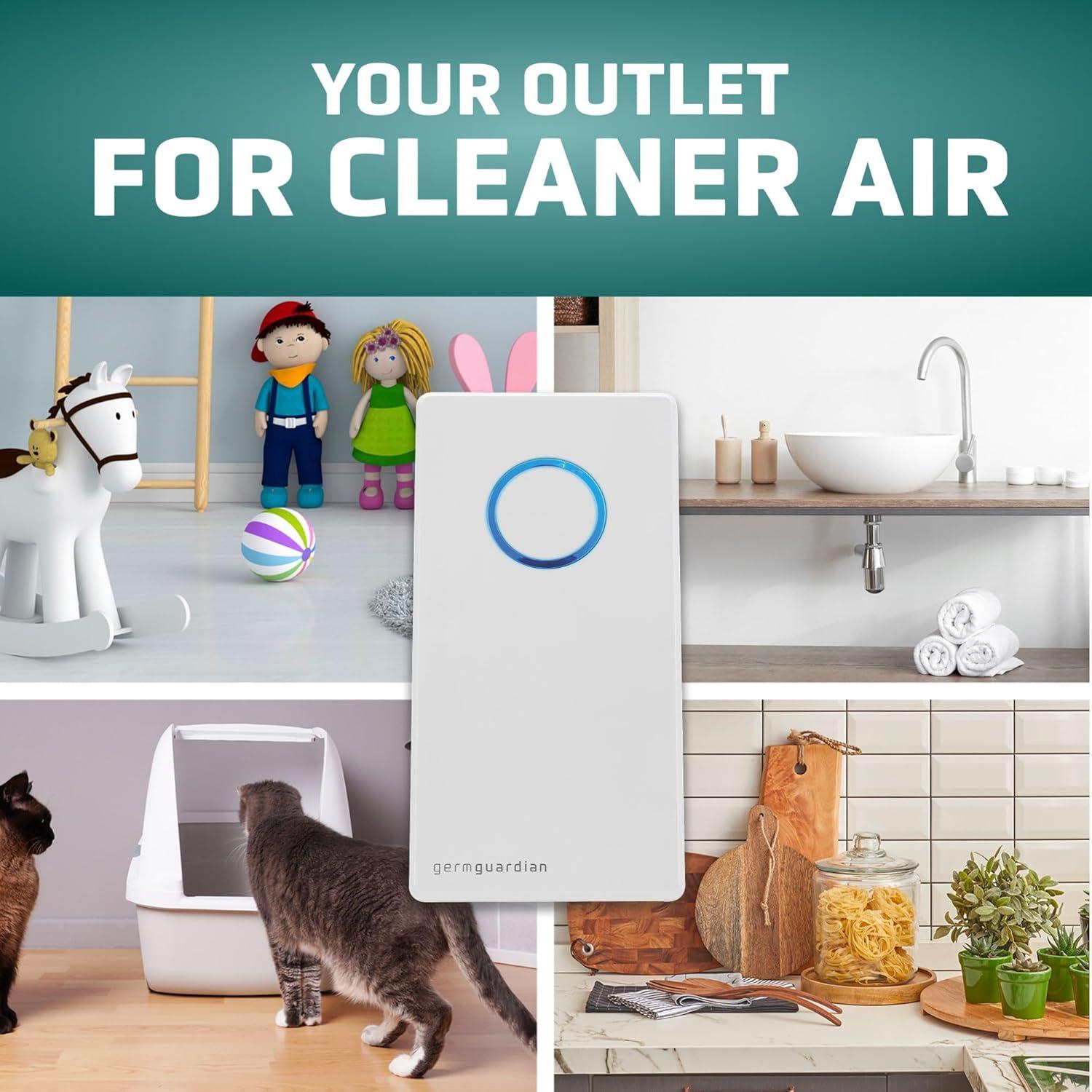 image:imageGerm Guardian GG1100B 7 Pluggable Small Air Purifier Small Room Wall Air Sanitizer Freshens Air UVC Light Kills Germs Reduces Odors From Pets Cooking Mold GermGuardian 1Yr Wty BlackWhite