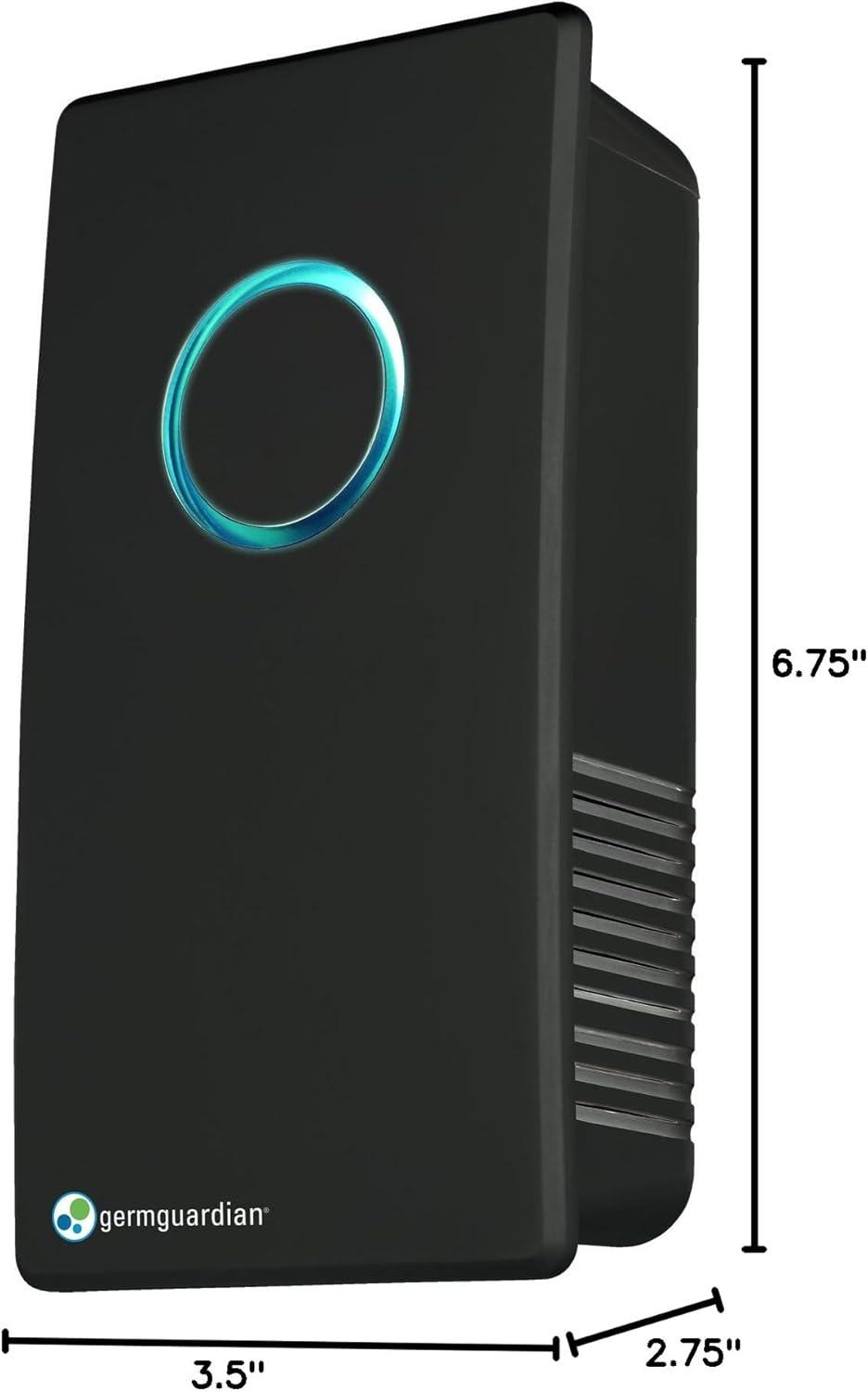 image:imageGerm Guardian GG1100B 7 Pluggable Small Air Purifier Small Room Wall Air Sanitizer Freshens Air UVC Light Kills Germs Reduces Odors From Pets Cooking Mold GermGuardian 1Yr Wty BlackBlack Onyx
