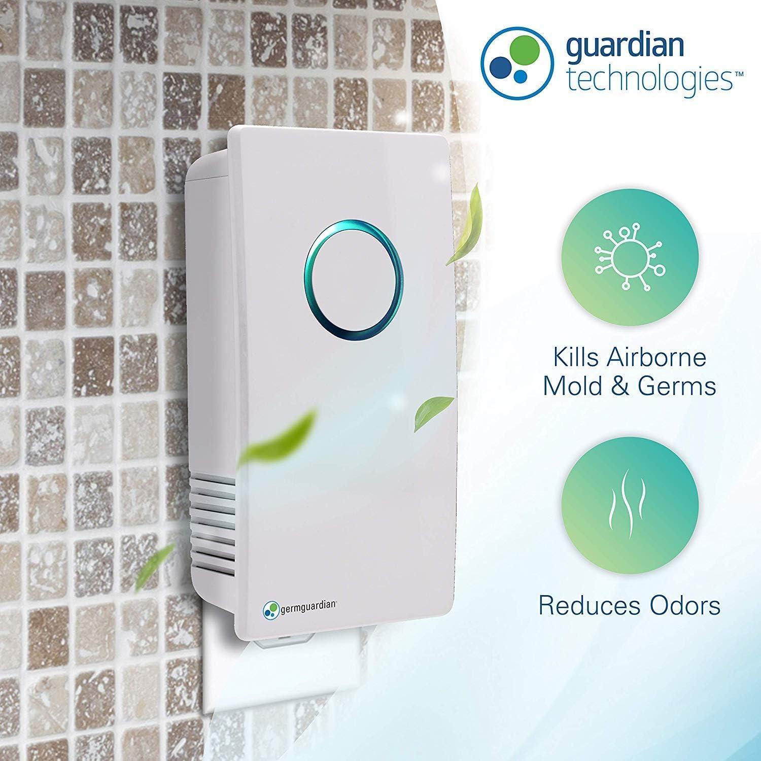 image:imageGerm Guardian GG1100B 7 Pluggable Small Air Purifier Small Room Wall Air Sanitizer Freshens Air UVC Light Kills Germs Reduces Odors From Pets Cooking Mold GermGuardian 1Yr Wty BlackWhite
