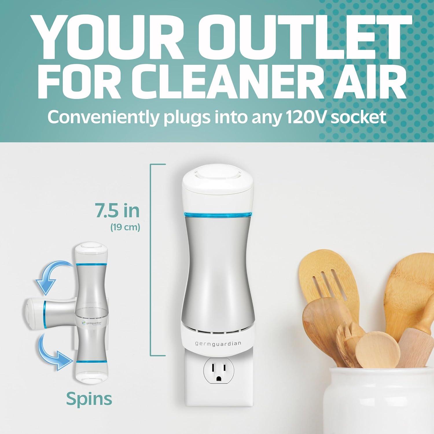 image:imageGermGuardian GG1000 Small Air Purifier Pluggable UVC Air Sanitizer Room Deodorizer Kills Germs Freshens Air Reduces Odors from Pets Mold Smoking Cooking Laundry Germ Guardian Air Purifier6 Pack