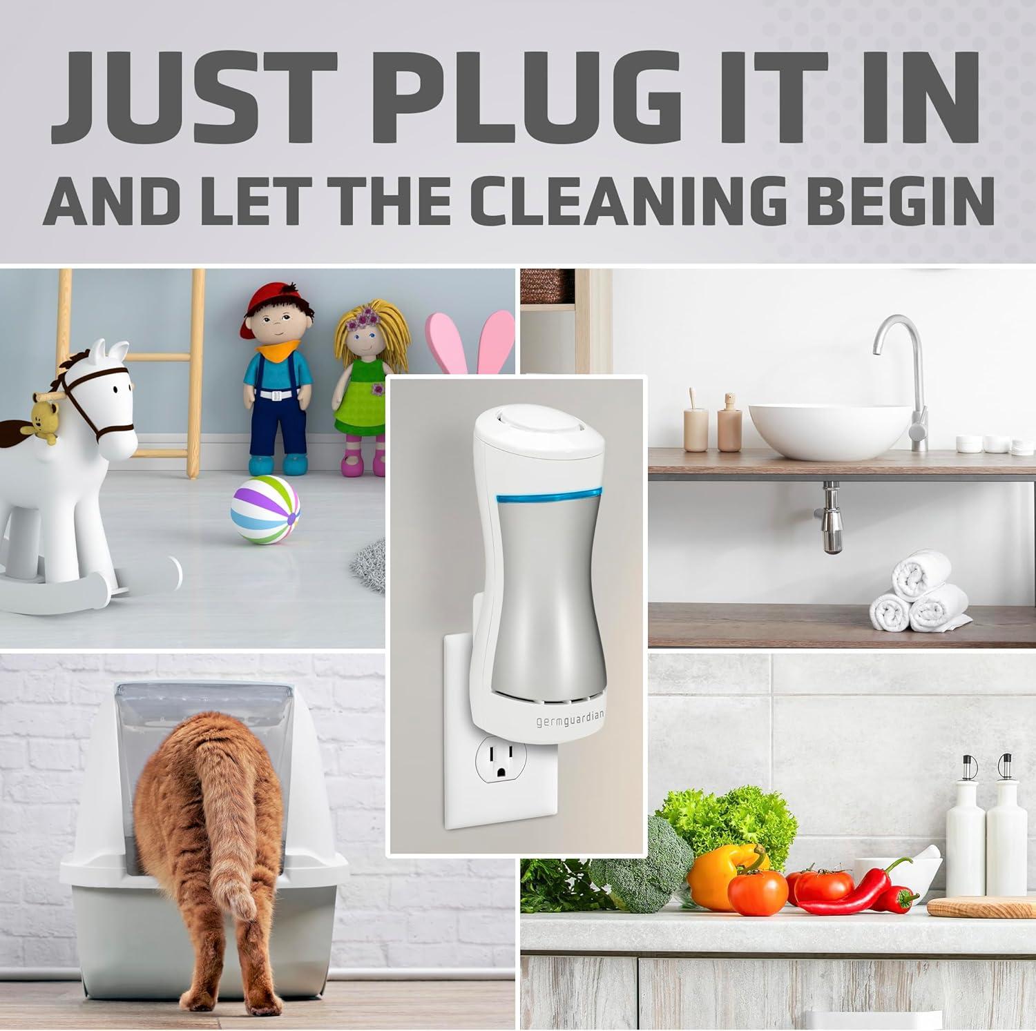 image:imageGermGuardian GG1000 Small Air Purifier Pluggable UVC Air Sanitizer Room Deodorizer Kills Germs Freshens Air Reduces Odors from Pets Mold Smoking Cooking Laundry Germ Guardian Air Purifier2 Pack