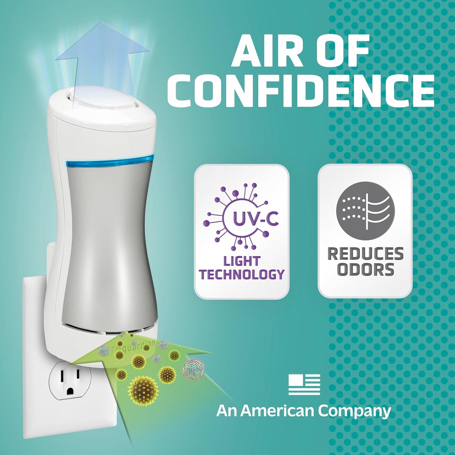 image:imageGermGuardian GG1000 Small Air Purifier Pluggable UVC Air Sanitizer Room Deodorizer Kills Germs Freshens Air Reduces Odors from Pets Mold Smoking Cooking Laundry Germ Guardian Air Purifier6 Pack