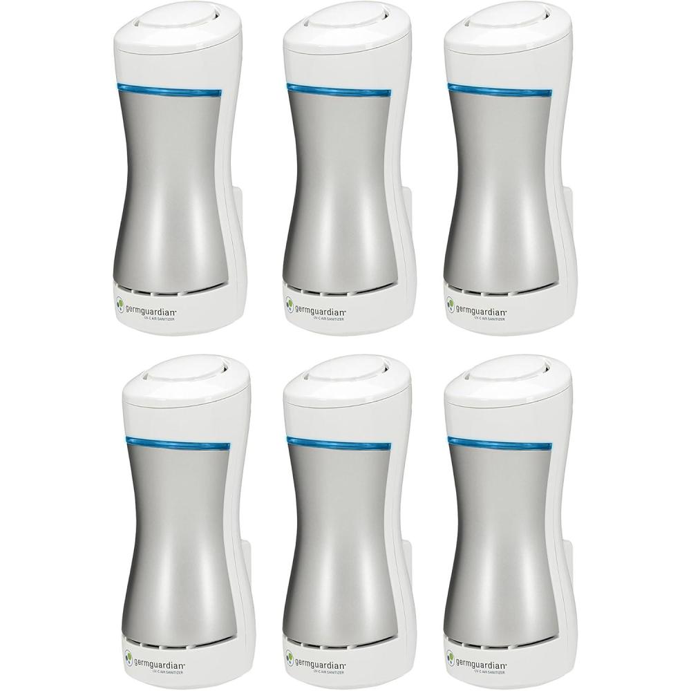 image:imageGermGuardian GG1000 Small Air Purifier Pluggable UVC Air Sanitizer Room Deodorizer Kills Germs Freshens Air Reduces Odors from Pets Mold Smoking Cooking Laundry Germ Guardian Air Purifier6 Pack