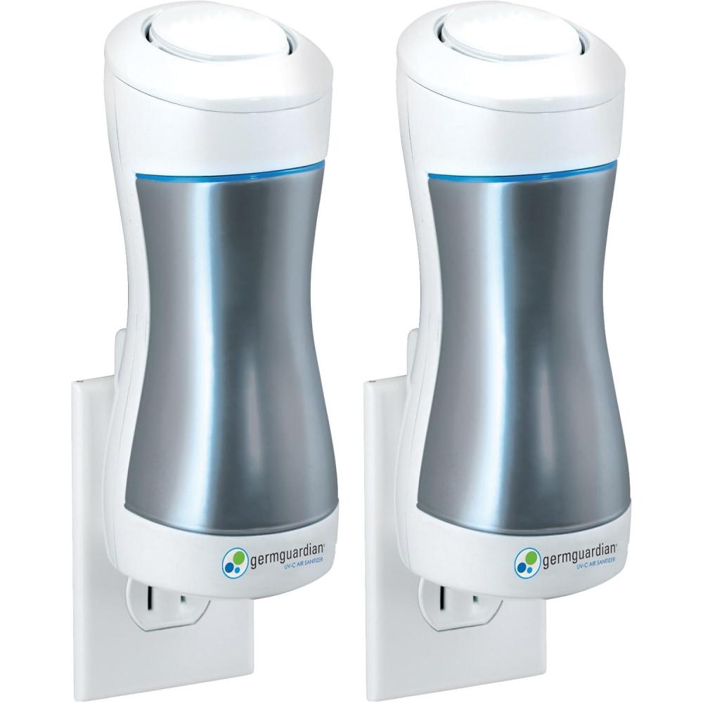 image:imageGermGuardian GG1000 Small Air Purifier Pluggable UVC Air Sanitizer Room Deodorizer Kills Germs Freshens Air Reduces Odors from Pets Mold Smoking Cooking Laundry Germ Guardian Air Purifier2 Pack