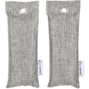 PureGuardian CB075 Bamboo Charcoal Air Purifying Bags, Eco-Friendly, Naturally Absorbs Odors, Excess Moisture and Pollutants, 2-pack – 75g each, Gray
