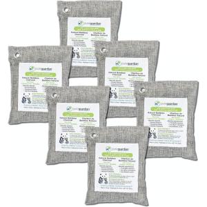 PureGuardian CB200 Bamboo Charcoal Air Purifying Bag, Eco-Friendly, Naturally Absorbs Odors, Excess Moisture and Pollutants, 200g, 4-Pack, Gray(CB2006PK)