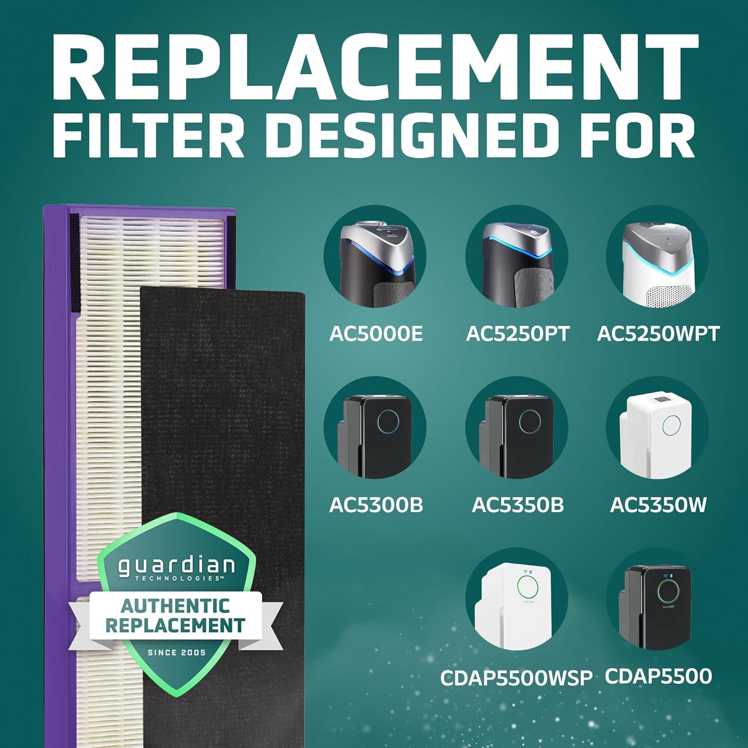 image:imageGerm Guardian FLT5250PT True HEPA Genuine Air Purifier Replacement Filter C with Pet Pure Treatment for GermGuardian AC5250PT AC5000E AC5300B AC5350W AC5350B CDAP5500 and More