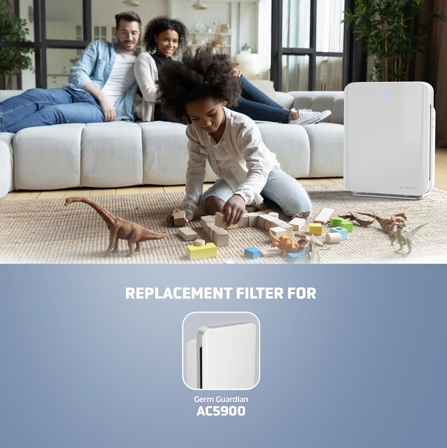 image:imageGerm Guardian FLT5900 True HEPA Genuine Air Purifier Replacement Filter J for GermGuardian AC5900WCABlack