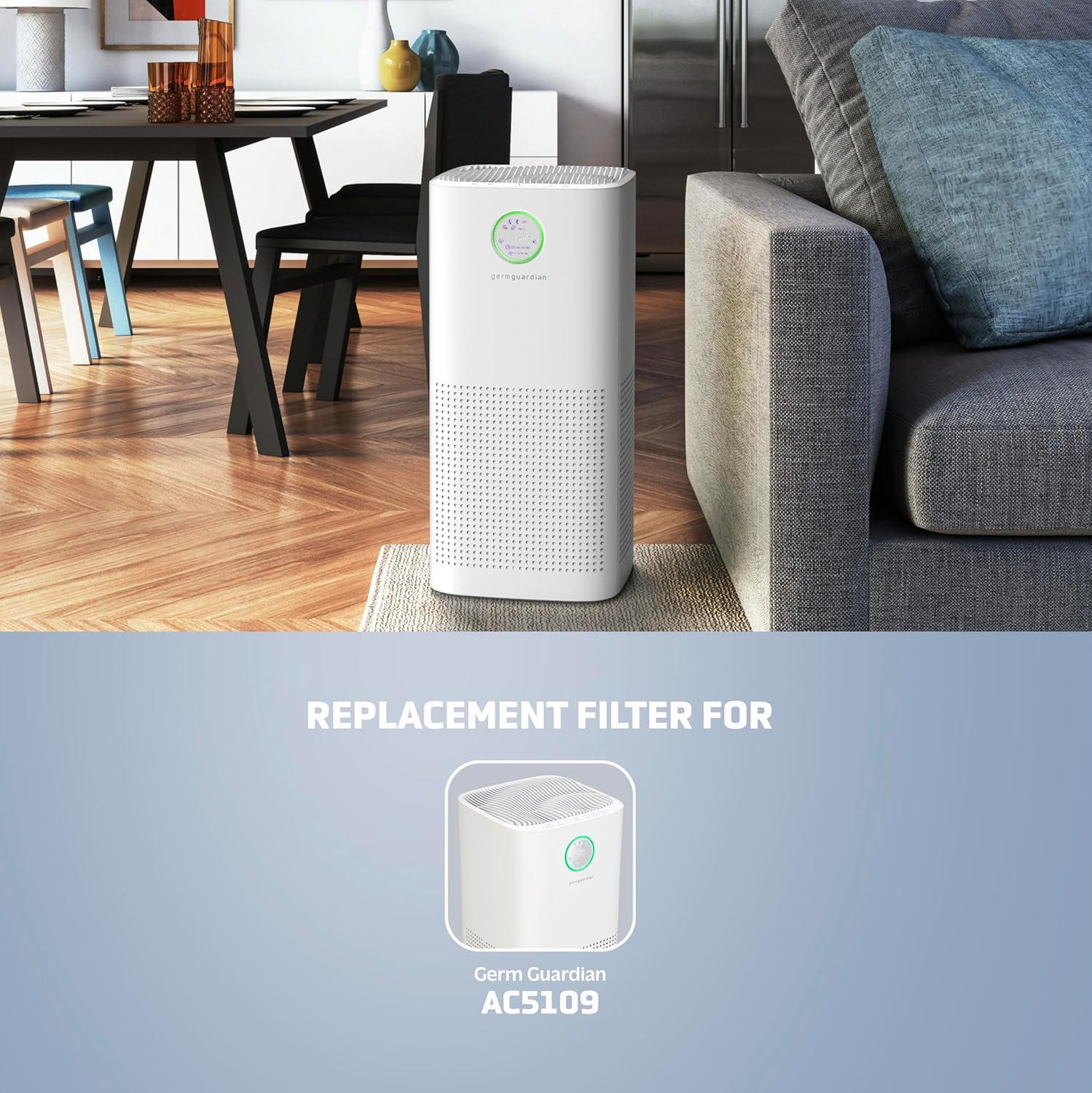 image:imageGermGuardian Filter O HEPA Pure Genuine Air Purifier Replacement Filter Removes 9997 of Pollutants Wildfire Smoke Odors Mold Spores for Air Purifier AC3200 AC3250 AC5109 AP3250 FLT5100HEPA filter replacement