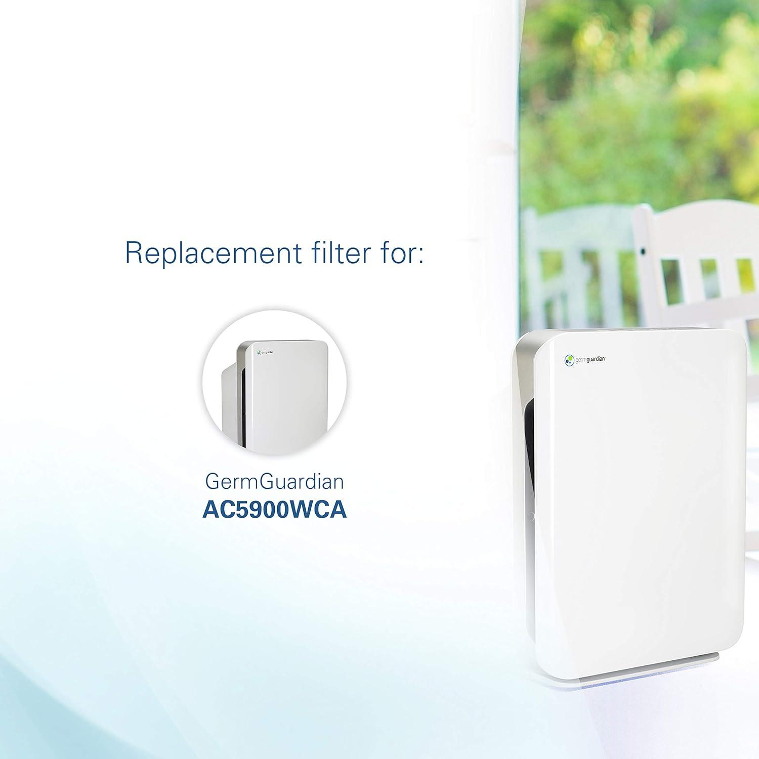 image:imageGermGuardian Genuine Carbon Filter Replacements for FLT5900 HEPA filter for AC5900WCA Air Purifier 4Pack FLT21CB4