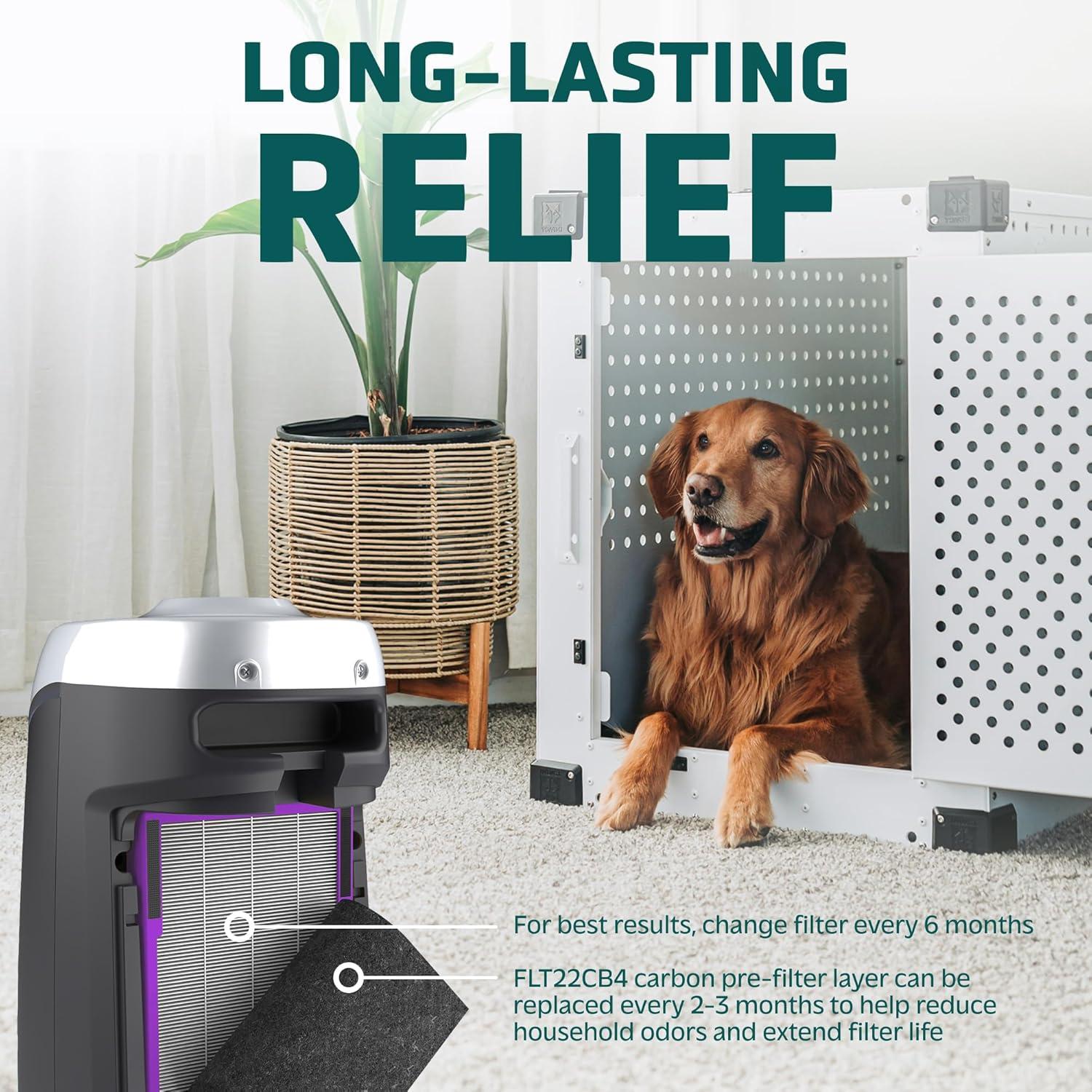 image:imageGermGuardian Pet Pure HEPA Genuine Air Purifier Filter B Removes 9997 of Pollutants for AC4825 AC4820 AC4850 AC4870 CDAP4500 AC4900 AC4300 AP2200 2 Pack BlackPurple FLT4850PT2PK