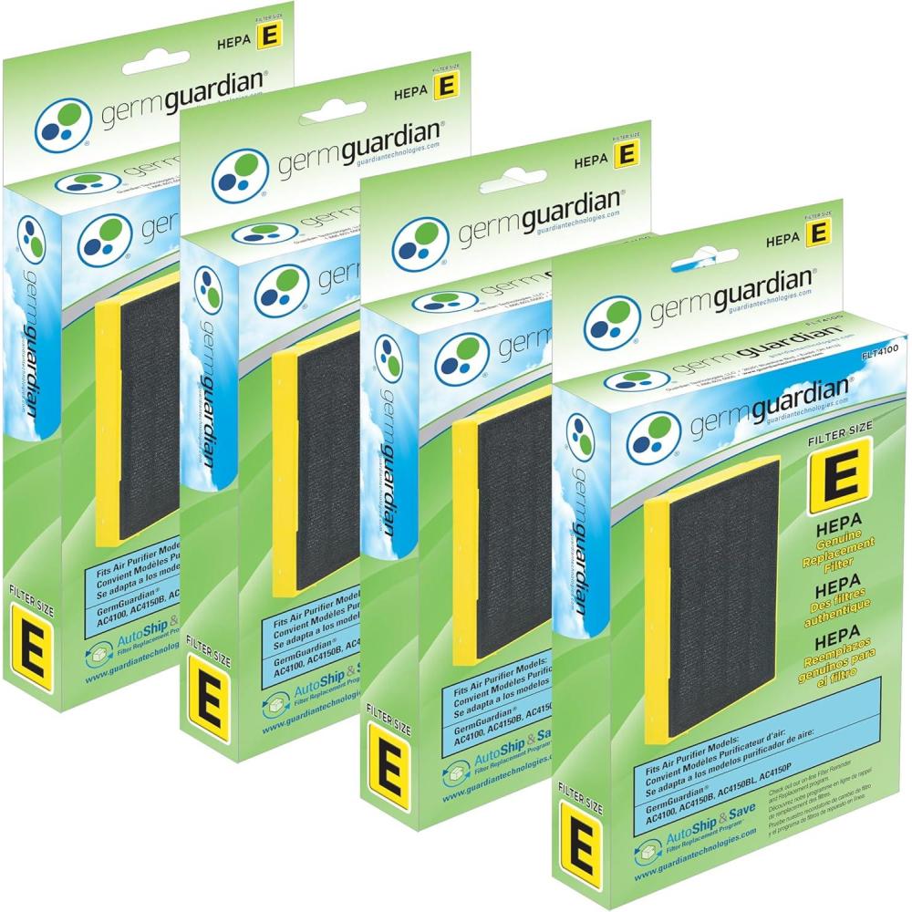 image:imageGerm Guardian FLT4100 True HEPA Genuine Air Purifier Replacement Filter E for GermGuardian AC4100 AC4150P AC4150BL and MoreBlackYellow