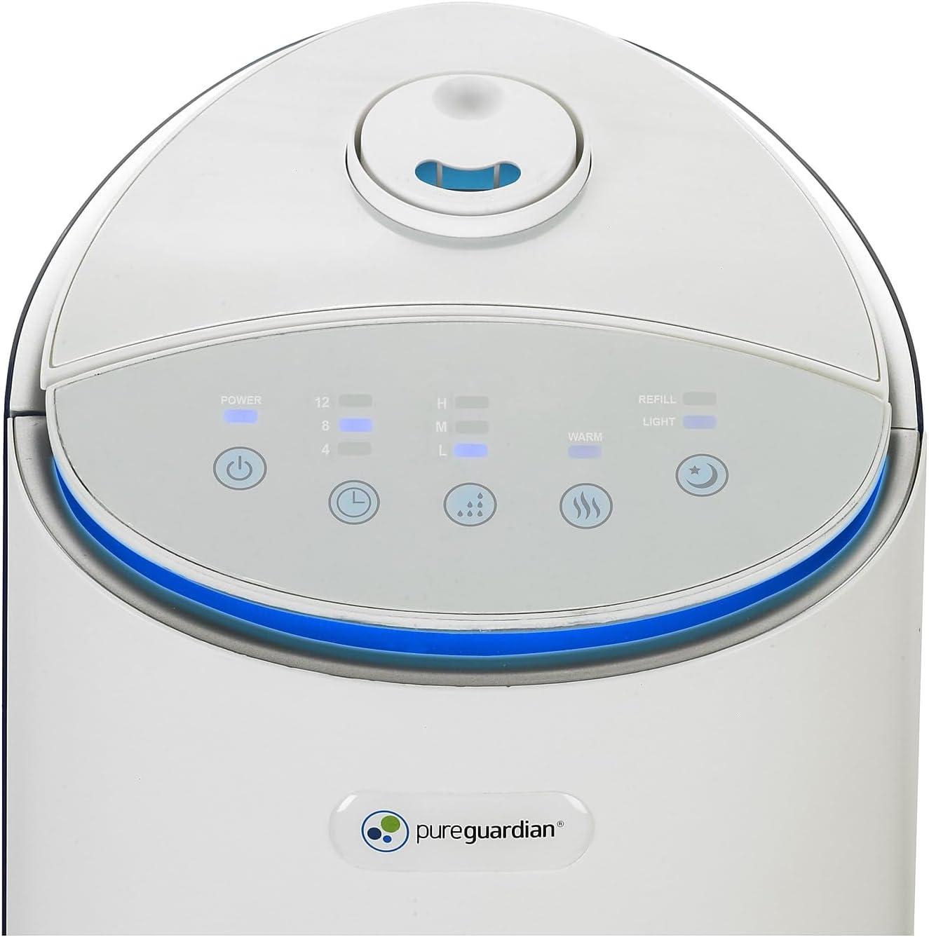 image:imagePureGuardian 15 Gallon Ultrasonic Warm and Cool Mist Humidifier with Aromatherapy Tray 100Hour Run Time on Low Covers 460 Sq Ft 3 Speeds Auto Shut Off Low Water Indicator White H3250WCA