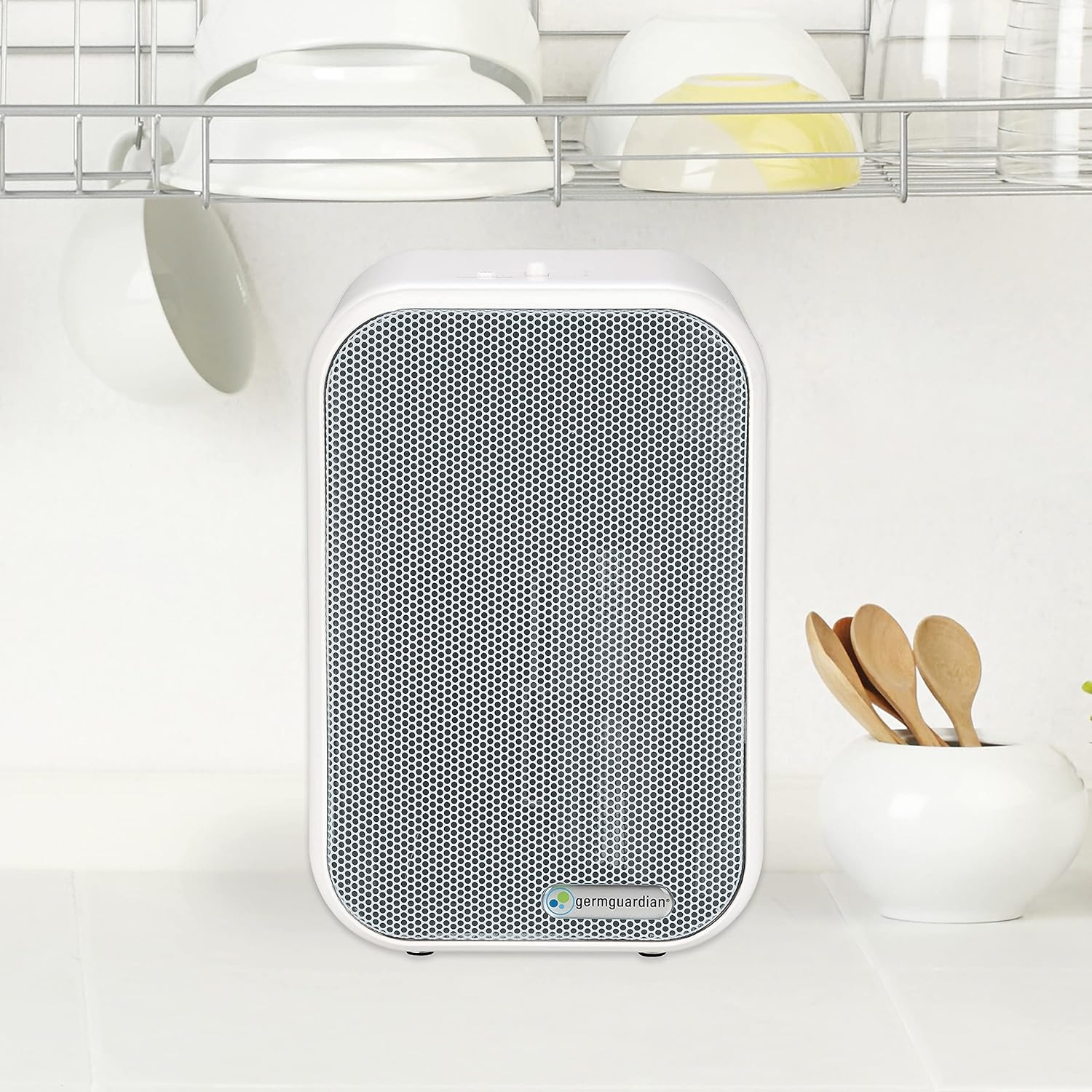 image:imageGermGuardian Air Purifier for Home with HEPA Filter Removes 9997 of Pollutants Covers up to 375 Sq Foot Room in 1 Hr UVC Light Helps Reduce Germs Zero Ozone Verified 11 Silver AC4100CA1 Count Pack of 1