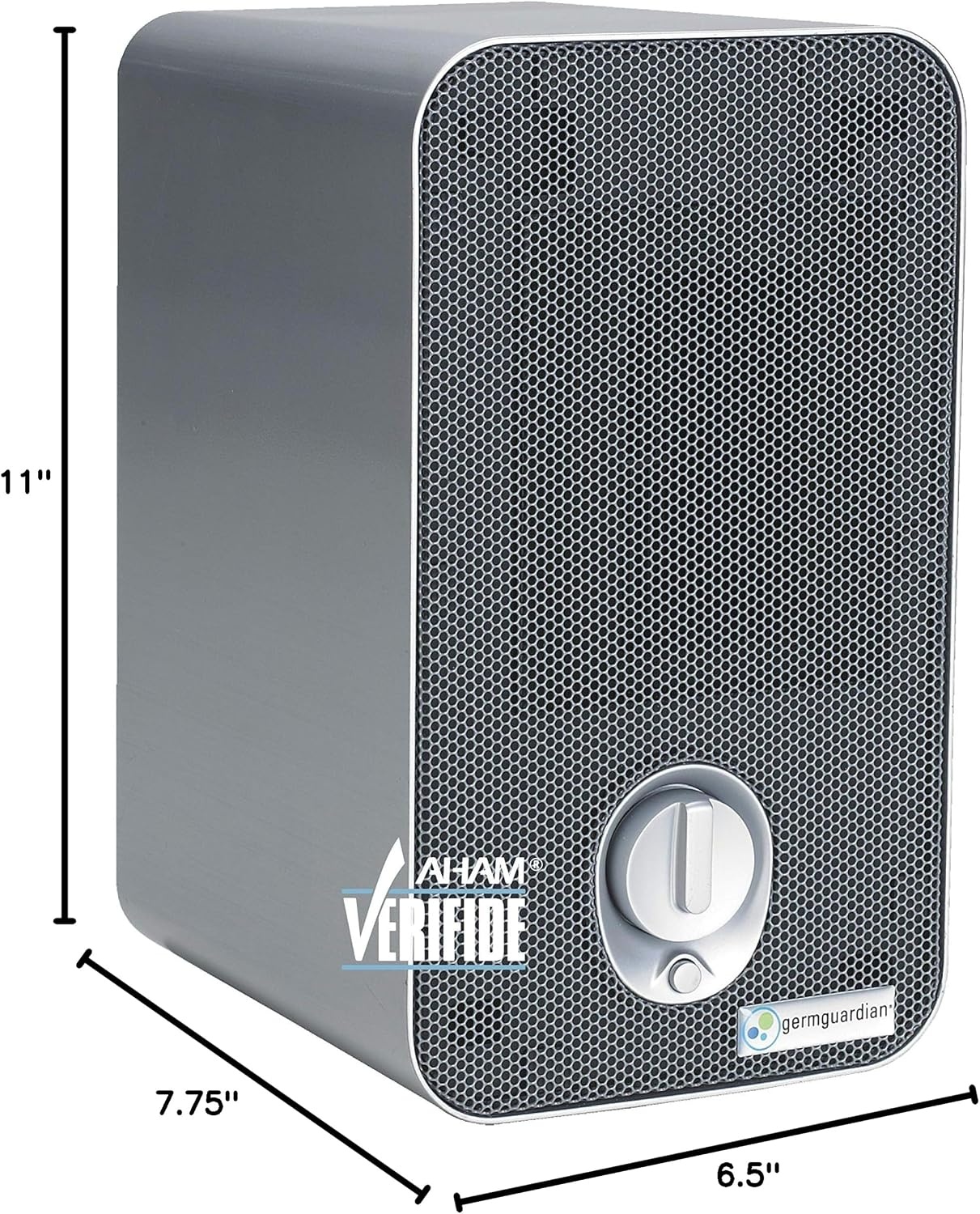 image:imageGermGuardian Air Purifier for Home with HEPA Filter Removes 9997 of Pollutants Covers up to 375 Sq Foot Room in 1 Hr UVC Light Helps Reduce Germs Zero Ozone Verified 11 Silver AC4100CA2 Count Pack of 1