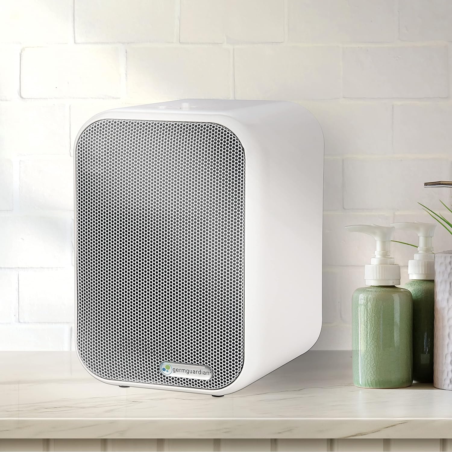 image:imageGermGuardian Air Purifier for Home with HEPA Filter Removes 9997 of Pollutants Covers up to 375 Sq Foot Room in 1 Hr UVC Light Helps Reduce Germs Zero Ozone Verified 11 Silver AC4100CA1 Count Pack of 1